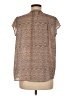 H&M 100% Polyester Animal Print Brown Short Sleeve Blouse Size 8 - photo 2
