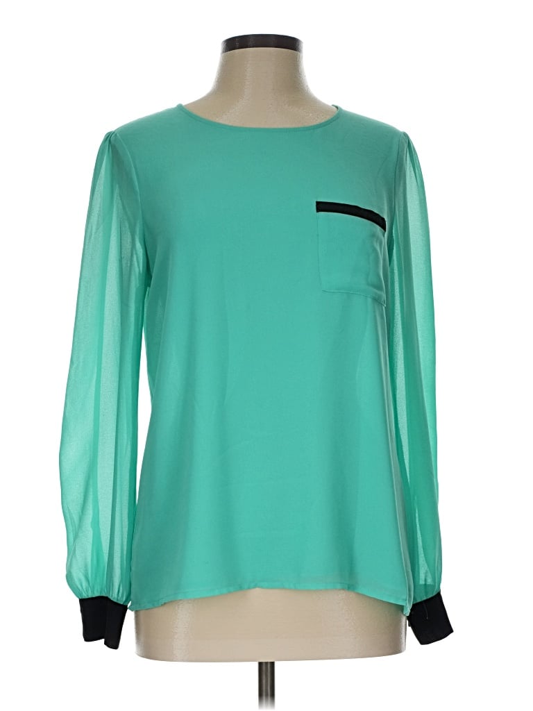 Pre-owned Assorted Brands Long Sleeve Blouse In Teal