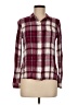 SO 100% Rayon Plaid Burgundy Long Sleeve Button-Down Shirt Size M - photo 1