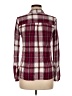SO 100% Rayon Plaid Burgundy Long Sleeve Button-Down Shirt Size M - photo 2