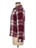 SO 100% Rayon Plaid Burgundy Long Sleeve Button-Down Shirt Size M - photo 5