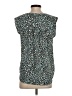 Ann Taylor LOFT 100% Polyester Animal Print Teal Sleeveless Blouse Size S - photo 2