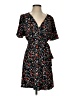 Aqua Floral Black Casual Dress Size S - photo 1