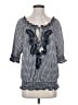 Tory Burch 100% Cotton Blue 3/4 Sleeve Blouse Size S - photo 1