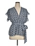 Max Studio 100% Polyester Blue Short Sleeve Blouse Size XL - photo 1
