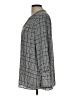 Versona 100% Polyester Houndstooth Gray Long Sleeve Blouse Size L - photo 5