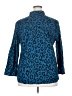 Chico's Animal Print Blue Long Sleeve Blouse Size XXL (4) - photo 2