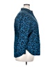 Chico's Animal Print Blue Long Sleeve Blouse Size XXL (4) - photo 4