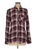 Gap 100% Rayon Plaid Purple Long Sleeve Button-Down Shirt Size M - photo 1