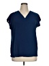 Unbranded 100% Polyester Blue Short Sleeve Blouse Size XL - photo 1