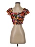 Shein 100% Polyester Floral Orange Tube Top Size 4 - photo 1