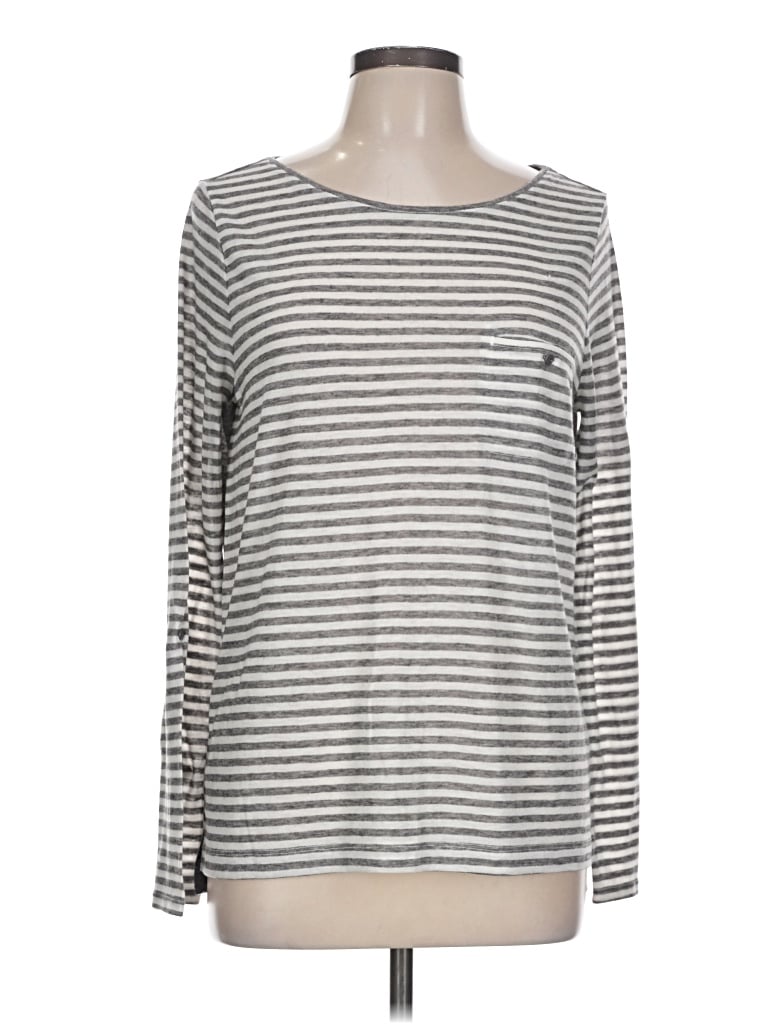 Pre-owned Ann Taylor Loft Long Sleeve T-shirt In Gray