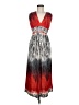 Shui Si Qing 100% Polyester Print Red Cocktail Dress Size M - photo 1