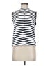 Amour Vert 100% Cotton Stripes White Sleeveless Button-Down Shirt Size M - photo 1