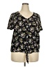 SO 100% Rayon Black Short Sleeve Blouse Size XXL - photo 1