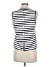Amour Vert 100% Cotton Stripes White Sleeveless Button-Down Shirt Size M - photo 2