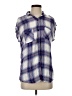 Rails Plaid Blue Short Sleeve Blouse Size XS - photo 1