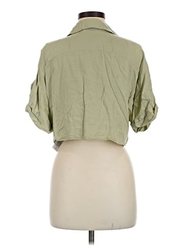 Zara 3/4 Sleeve Button-Down Shirt (view 2)