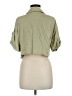 Zara 100% Lyocell Green 3/4 Sleeve Button-Down Shirt Size M - photo 2