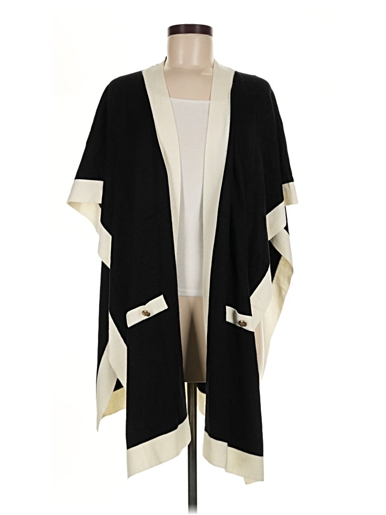 Pre-owned Ann Taylor Loft Poncho In Black