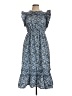 THML Paisley Blue Casual Dress Size L - photo 1