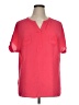 Christopher & Banks 100% Polyester Pink Short Sleeve Henley Size XL - photo 1