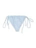 Motel Checkered-gingham Blue Swimsuit Bottoms Size XS - photo 2