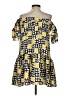 Milly 100% Silk Print Yellow Casual Dress Size S - photo 2