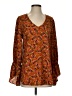 CAbi 100% Polyester Orange Long Sleeve Blouse Size S - photo 1