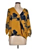 West Kei 100% Polyester Yellow 3/4 Sleeve Blouse Size L - photo 1