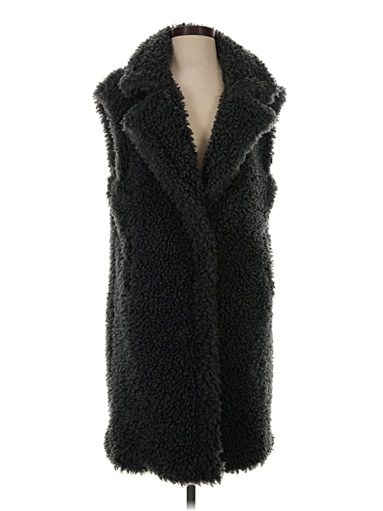 Pre-owned Liz Claiborne Faux Fur Vest In Black