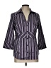 Gitano Stripes Purple 3/4 Sleeve Button-Down Shirt Size L - photo 1