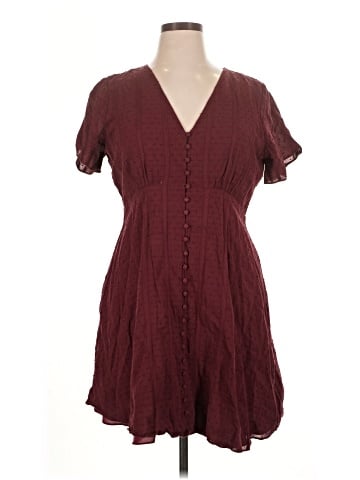 Madewell Button-Front Swing Dress in Swiss Dot (view 1)