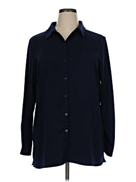 Susan Graver Long Sleeve Button Down Shirt