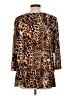 Susan Graver Animal Print Brown 3/4 Sleeve Blouse Size L - photo 2