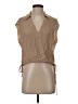 Express 100% Rayon Tan Sleeveless Button-Down Shirt Size S - photo 1