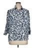Assorted Brands Animal Print Blue 3/4 Sleeve Button-Down Shirt Size XL - photo 1