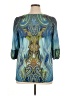 Live and Let Live Teal 3/4 Sleeve Blouse Size XL - photo 2