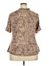 Assorted Brands Animal Print Brown Short Sleeve Blouse Size 2X - photo 2