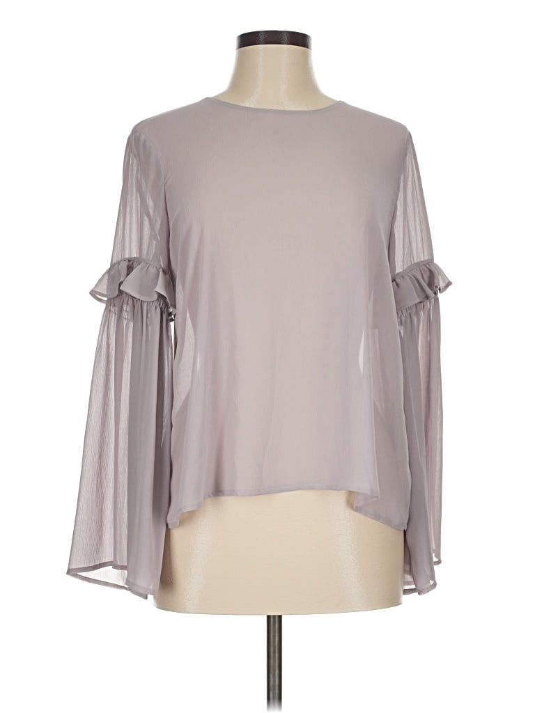 Pre-owned Vestique Long Sleeve Blouse In Gray