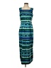 Sag Harbor 100% Polyester Print Teal Casual Dress Size 8 - photo 1