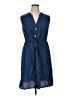 BLOOMCHIC 100% Rayon Solid Blue Casual Dress Size 14 - 16 - photo 1