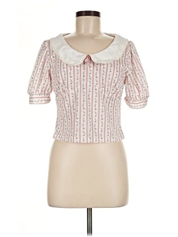 Simple Retro Short Sleeve Blouse (view 1)