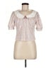 Simple Retro Pink Short Sleeve Blouse Size M - photo 1