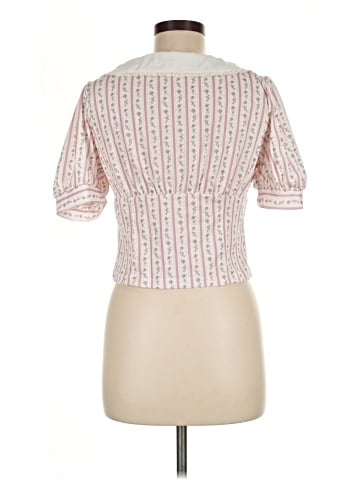 Simple Retro Short Sleeve Blouse (view 2)