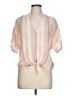 Rails Stripes Pink Short Sleeve Blouse Size L - photo 1