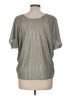 Kim & Cami Metallic Silver Short Sleeve Top Size M - photo 2