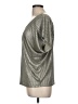 Kim & Cami Metallic Silver Short Sleeve Top Size M - photo 5