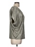 Kim & Cami Metallic Silver Short Sleeve Top Size M - photo 4
