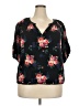 Gap 100% Rayon Floral Black Short Sleeve Blouse Size XXL - photo 1